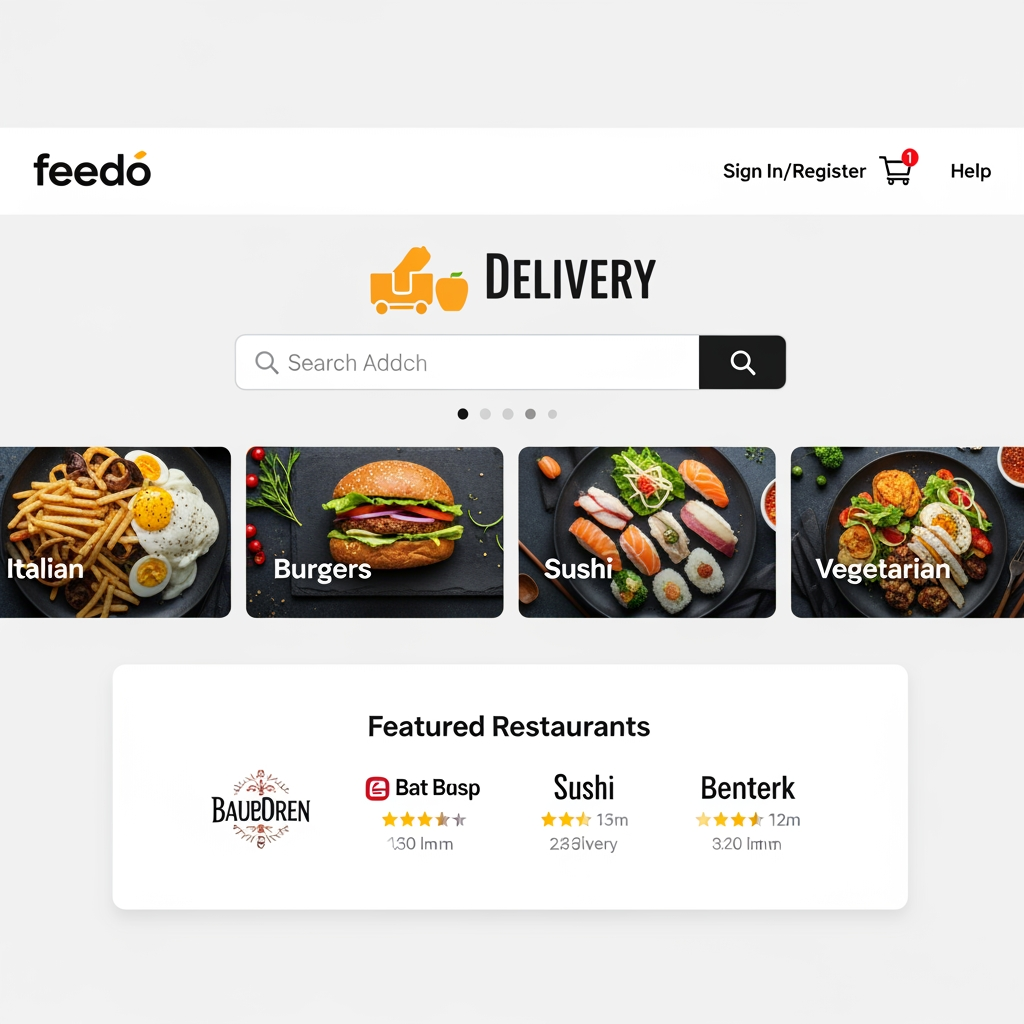 AI Design for Feedo a website for food delivery