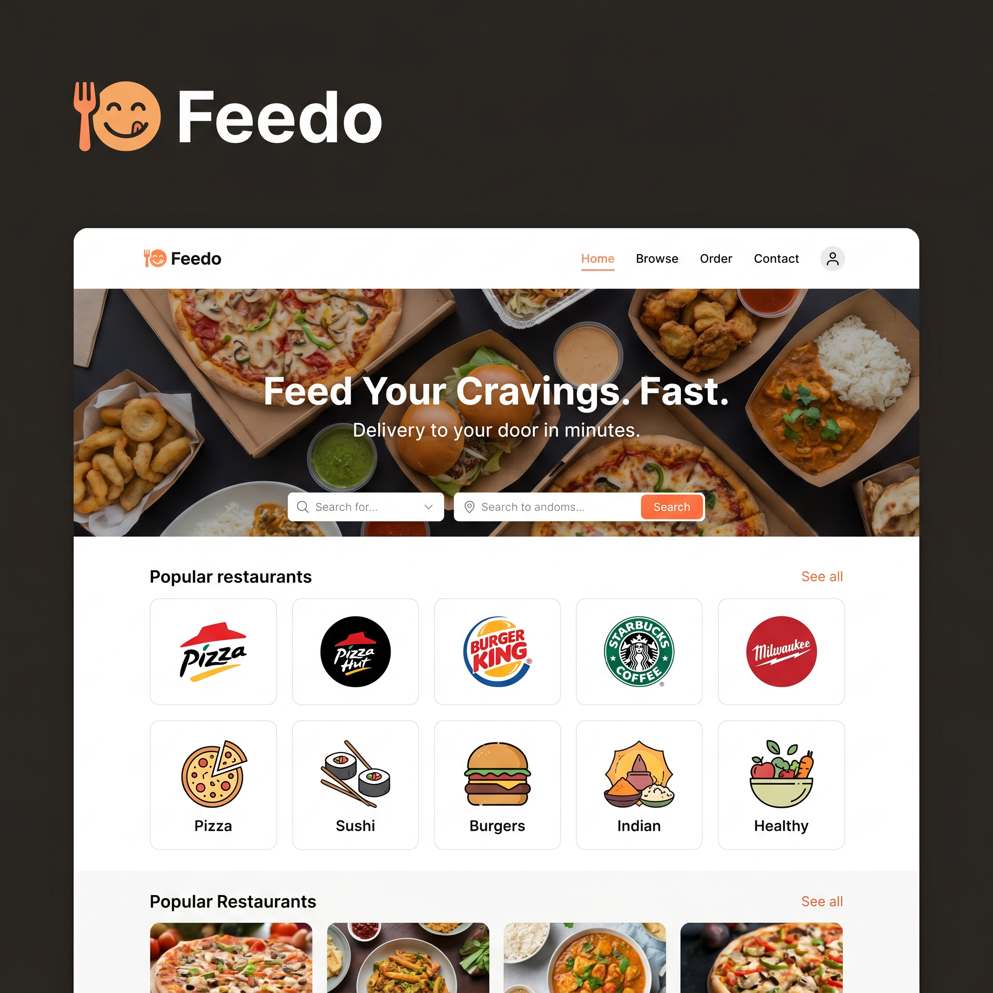 AI Design for Feedo a website for food delivery