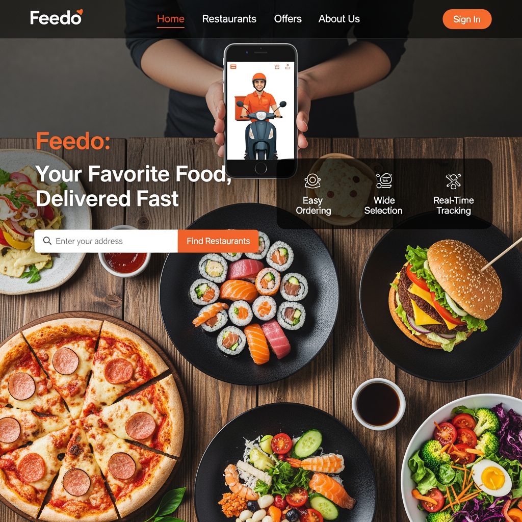 AI Design for Feedo a website for food delivery