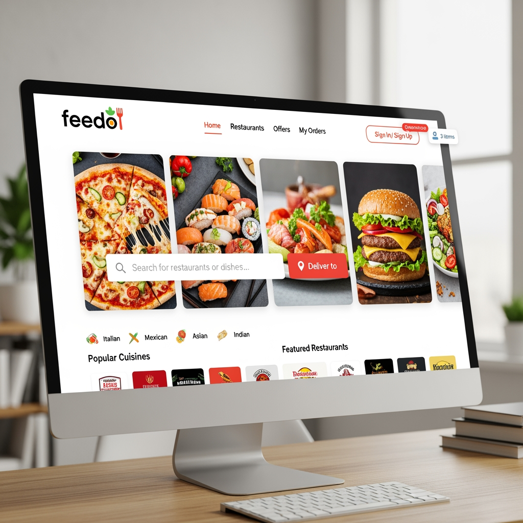 AI Design for Feedo a website for food delivery