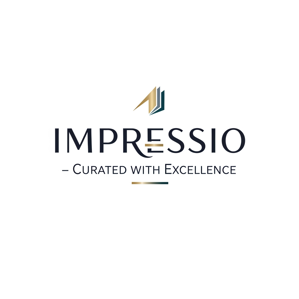 AI Design for IMPRESSIO — Curated with Excellence. logo design