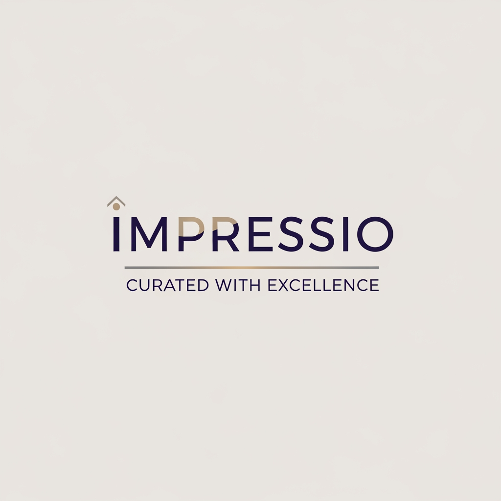 AI Design for IMPRESSIO — Curated with Excellence. logo design