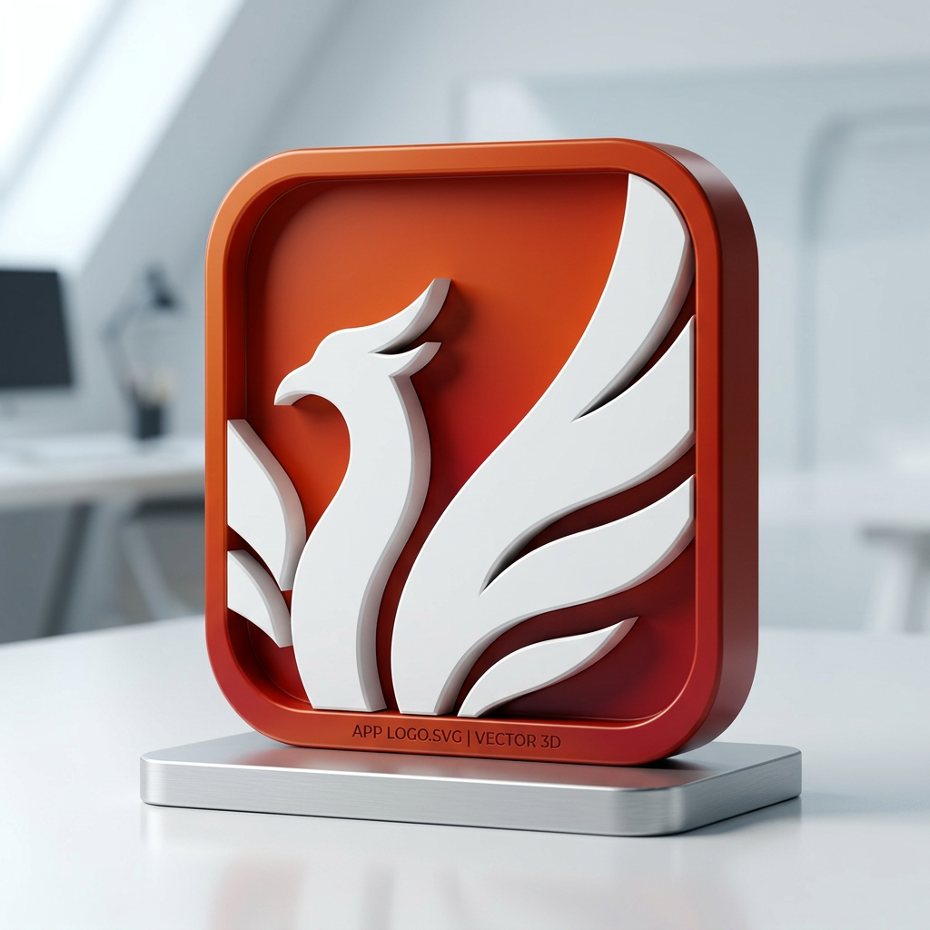 AI Design for rendimi questo logo per app in 3d con il formato .svg