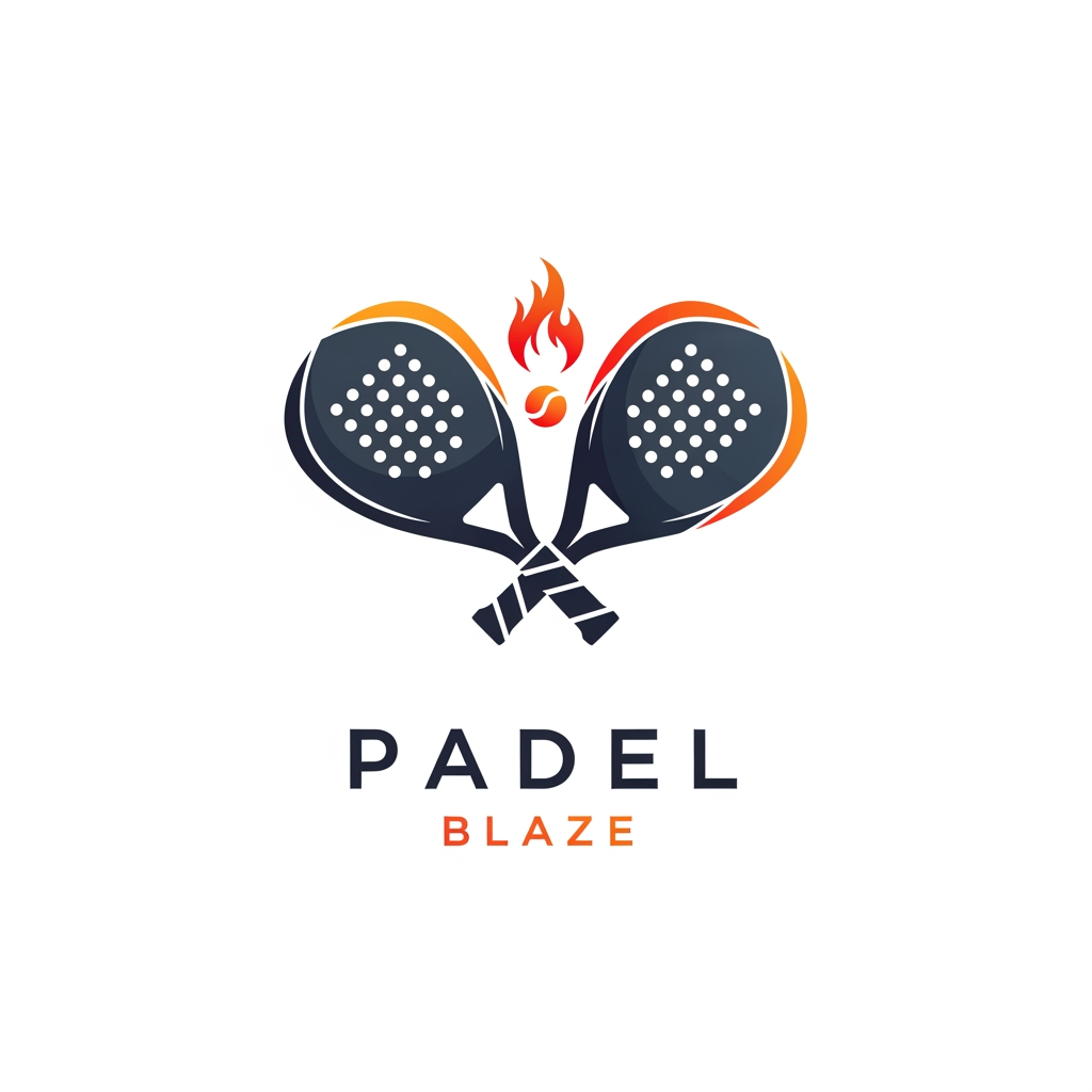 AI Design for give me a logo of padel rackets with a name of padel blaze
