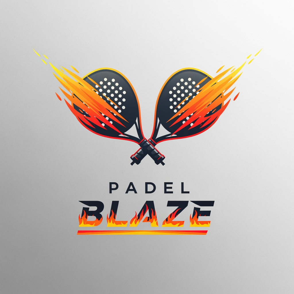AI Design for give me a logo of padel rackets with a name of padel blaze