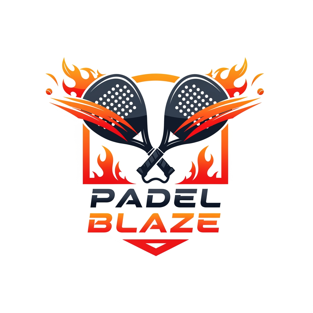 AI Design for give me a logo of padel rackets with a name of padel blaze