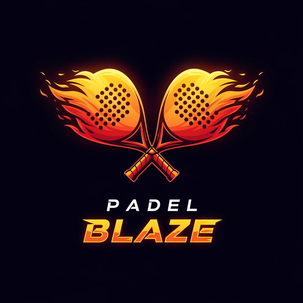 AI Design for give me a logo of padel rackets with a name of padel blaze