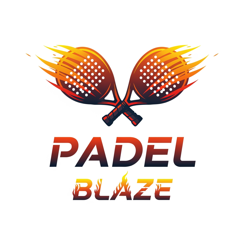 AI Design for give me a logo of padel rackets with a name of padel blaze