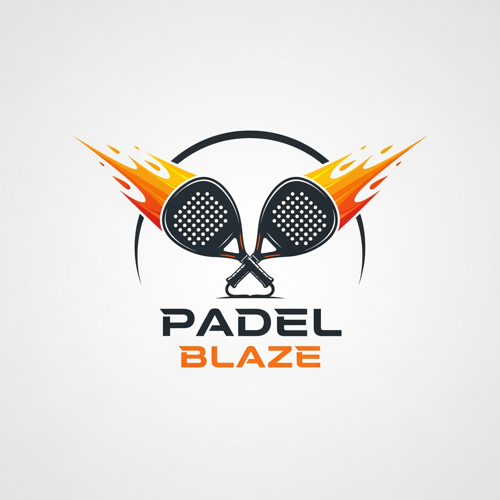 AI Design for give me a logo of padel rackets with a name of padel blaze