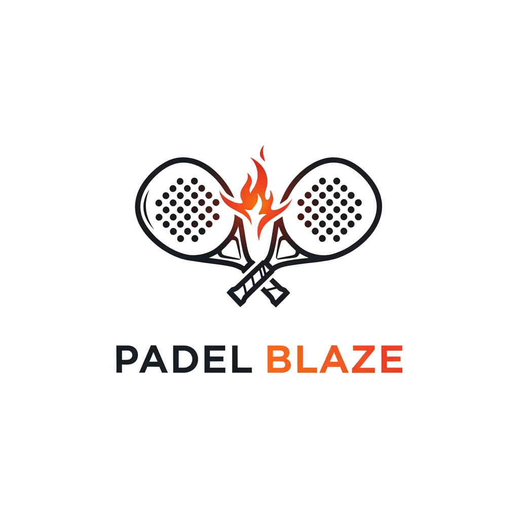 AI Design for give me a logo of padel rackets with a name of padel blaze