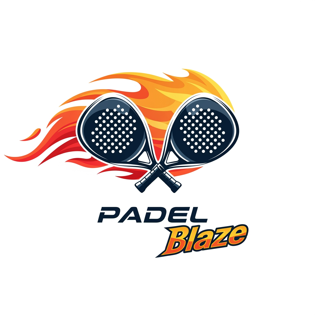 AI Design for give me a logo of padel rackets with a name of padel blaze