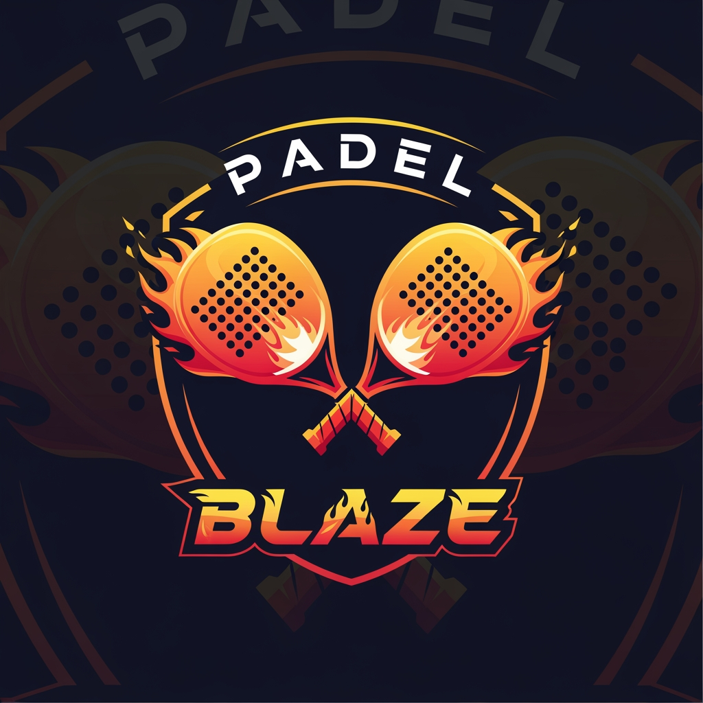 AI Design for give me a logo of padel rackets with a name of padel blaze