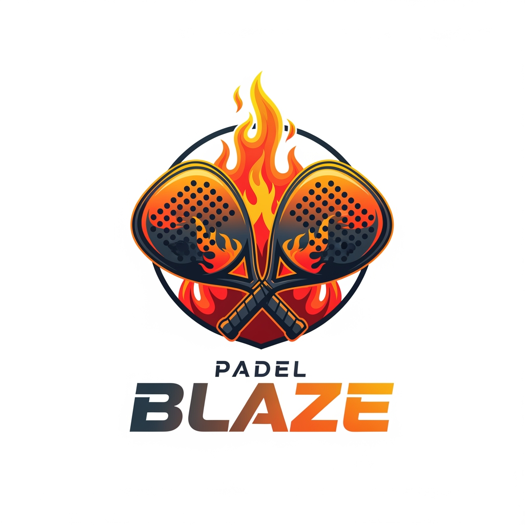 AI Design for give me a logo of padel rackets with a name of padel blaze