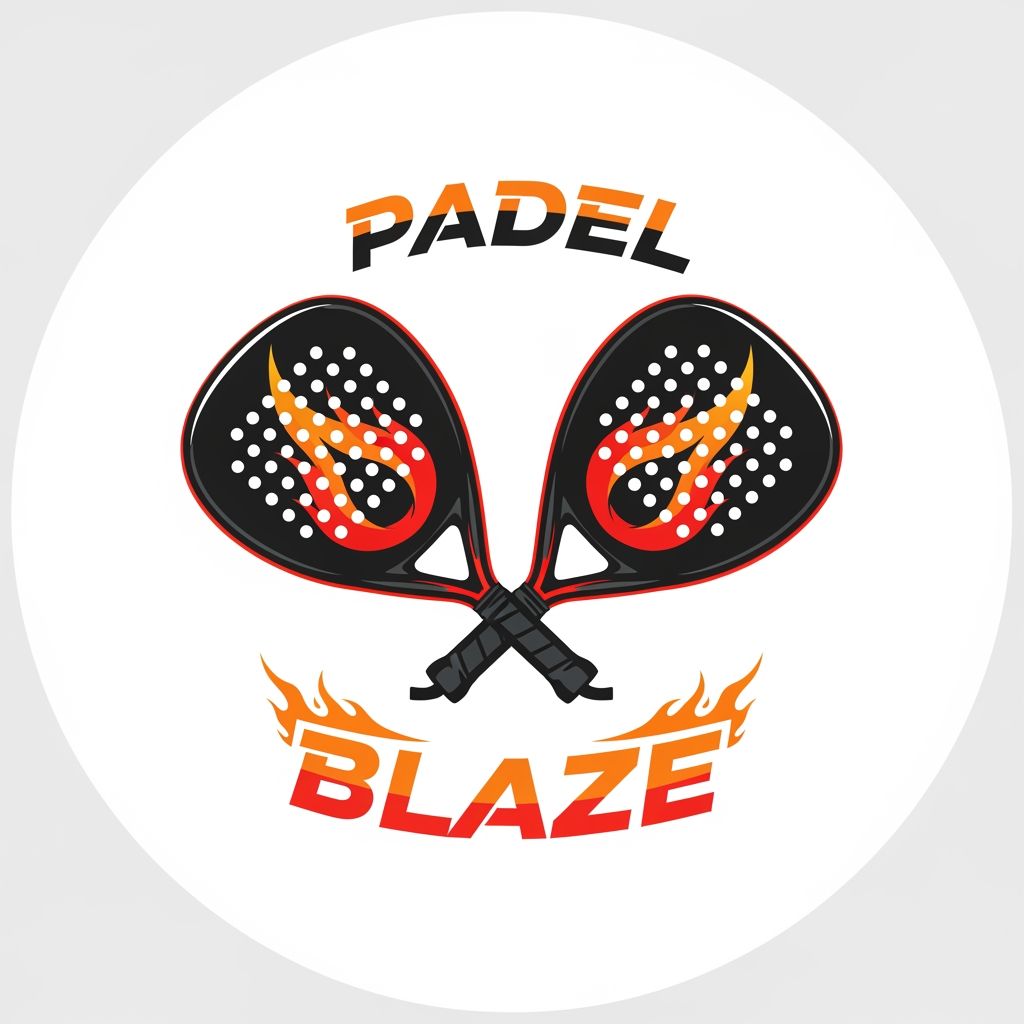AI Design for give me a logo of padel rackets with a name of padel blaze