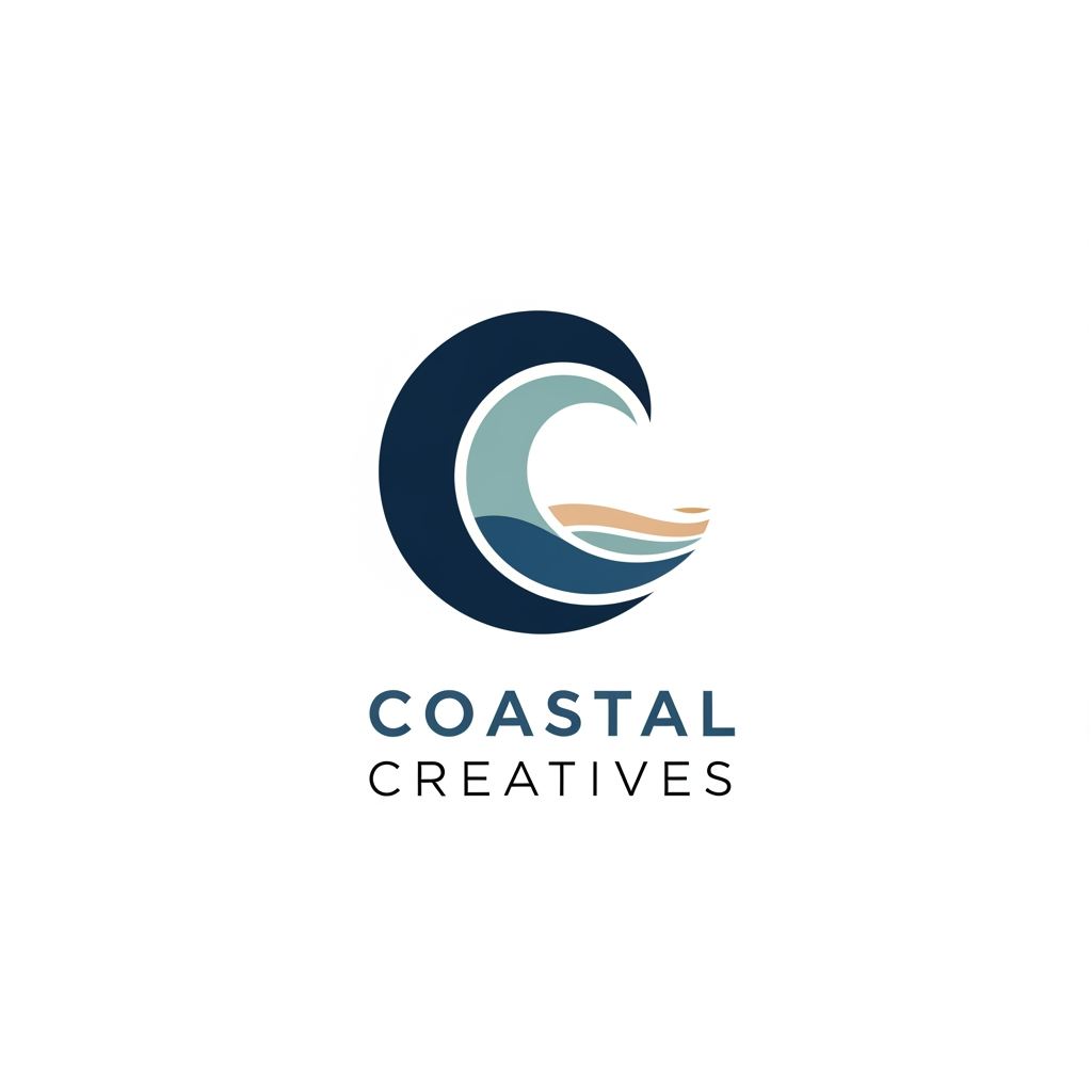 AI Design for We are a creative ad agency named Coastal Creatives, make us a minimal logo