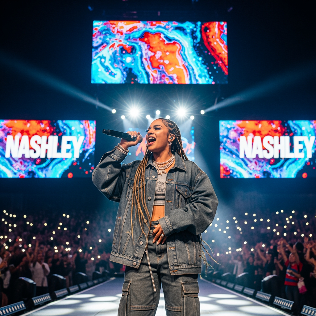 AI Design for something with my name Nashley, i'm a singer and songwriter urban rap pop