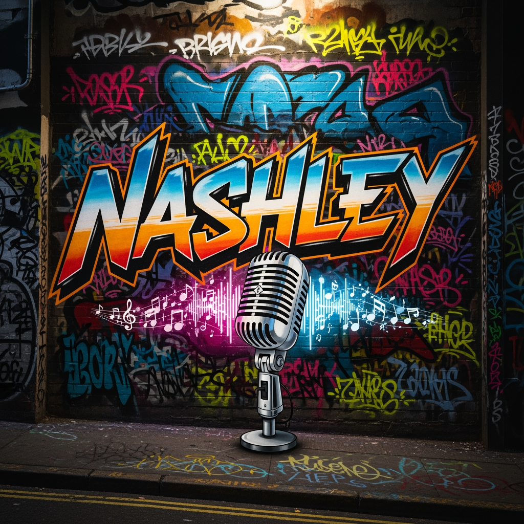 AI Design for something with my name Nashley, i'm a singer and songwriter urban rap pop