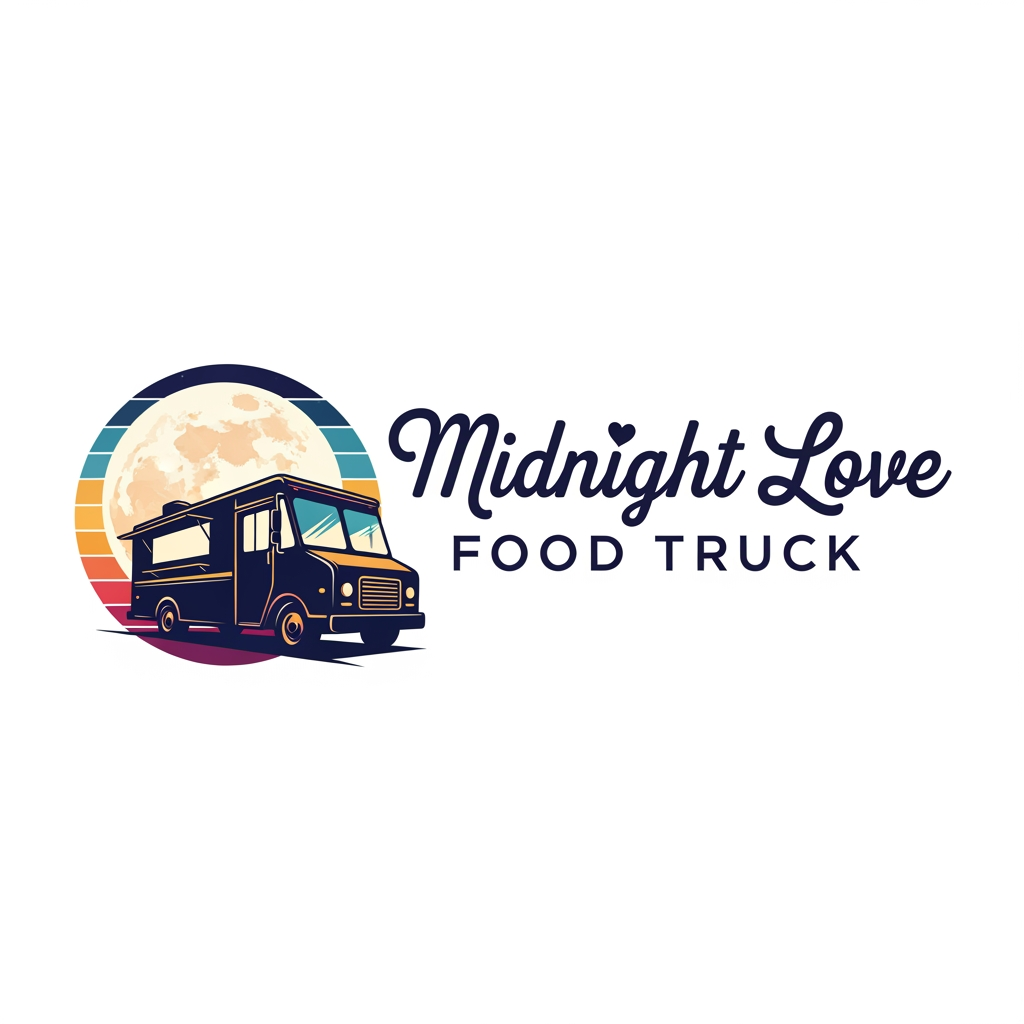 AI Design for midnight love make a logo for this name this is a food truck