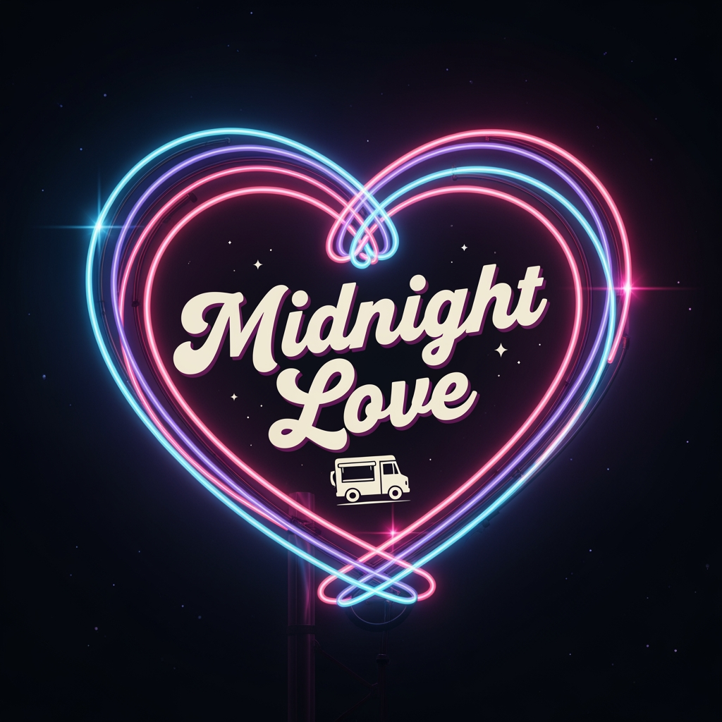 AI Design for midnight love make a logo for this name this is a food truck