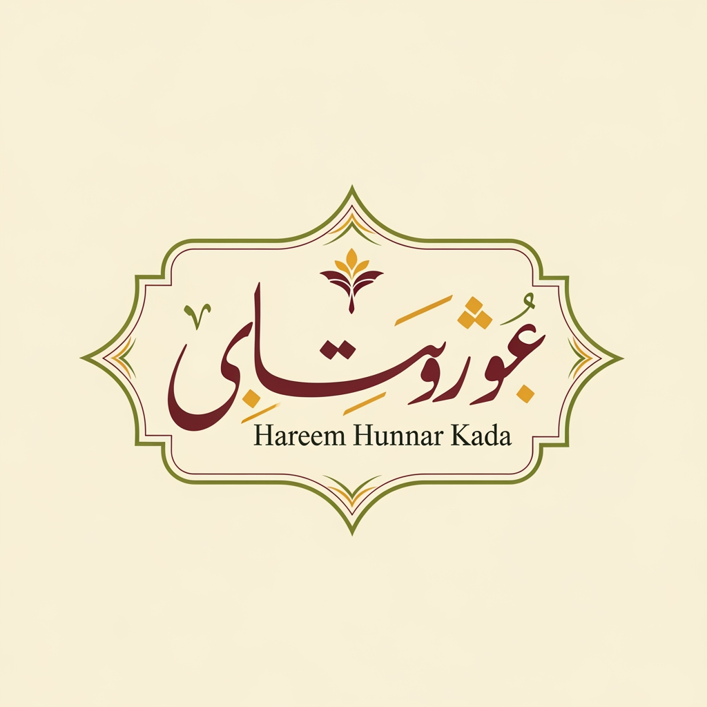 AI Design for Hareem Hunnar Kada make logo in urdu