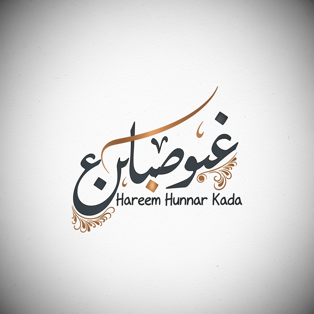 AI Design for Hareem Hunnar Kada make logo in urdu