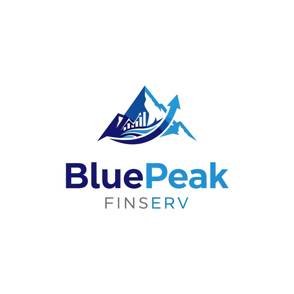 AI Design for Pls make an logo for company name BluePeak Finserv , company is into loans , personal loan , housing loan , business loan