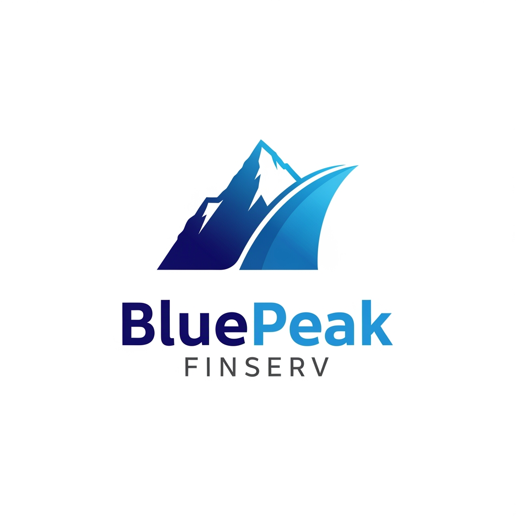 AI Design for Pls make an logo for company name BluePeak Finserv