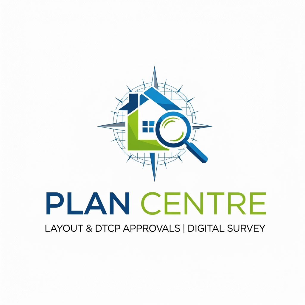 AI Design for create a logo we are doing Layout and DTCP approvals Digital survey name called Plan centre