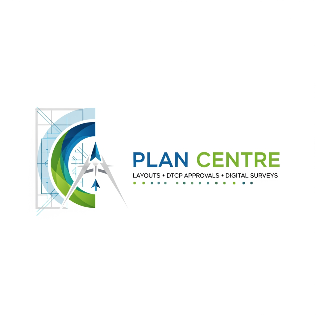 AI Design for create a logo we are doing Layout and DTCP approvals Digital survey name called Plan centre