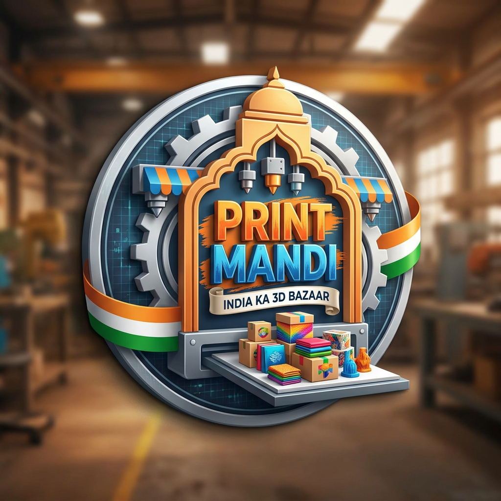 AI Design for PRINT MANDI - INDIA KA 3D BAZAAR - CREATE A LOGO