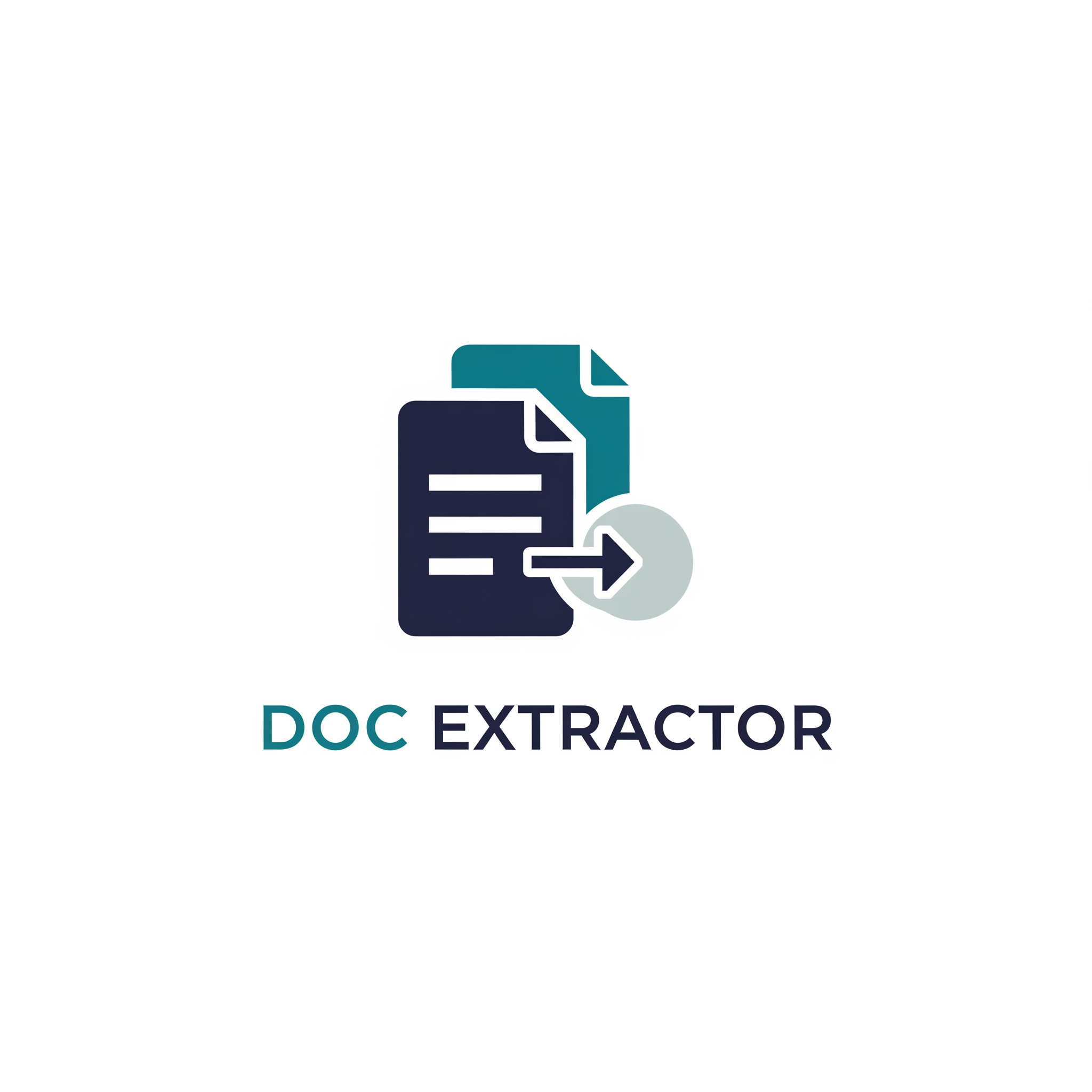 AI Design for can you generate the logo for the doc extracter project in a simple minimalist and Professional