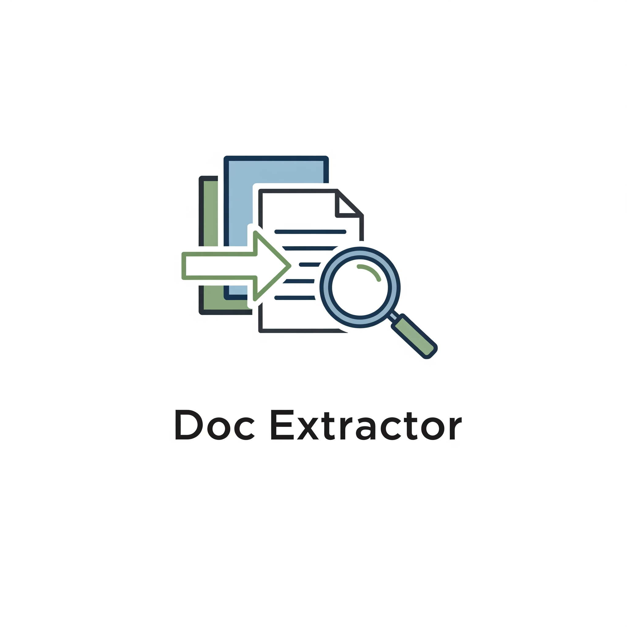 AI Design for can you generate the logo for the doc extracter project in a simple minimalist and Professional