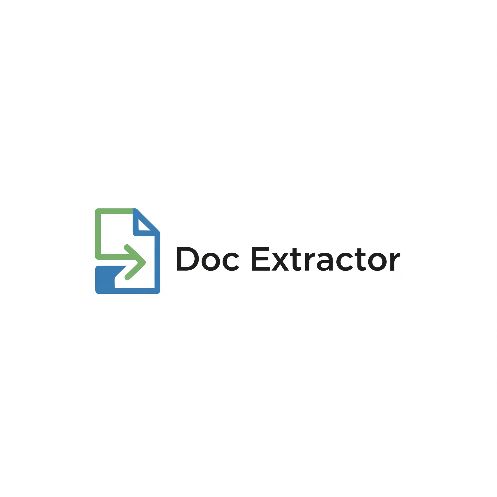 AI Design for can you generate the logo for the doc extracter project in a simple minimalist and Professional