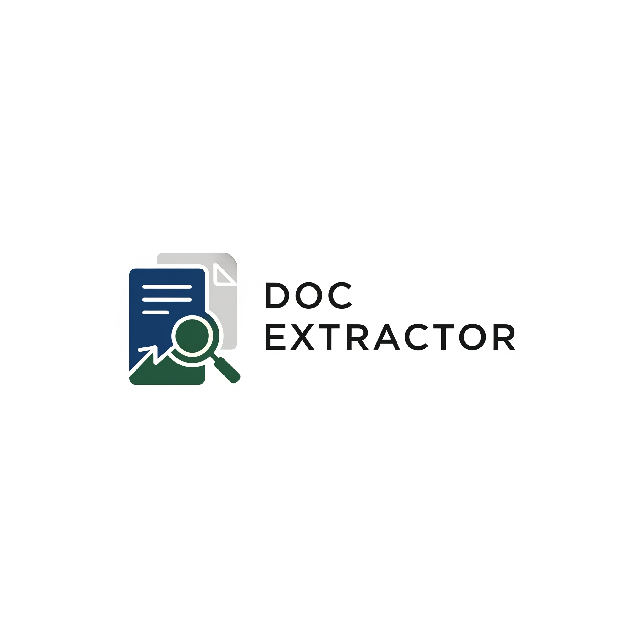AI Design for can you generate the logo for the doc extracter project in a simple minimalist and Professional
