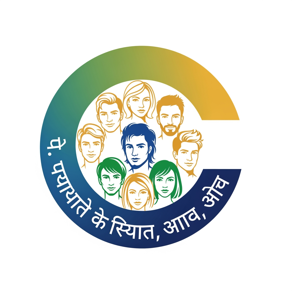 AI Design for कै. मानाजीराव गवळी सेवा प्रतिष्ठान, वानवडी, पुणे create commercial logo fot this in meathi where 9 people 6 male and 3 female face logo in incomplete circle