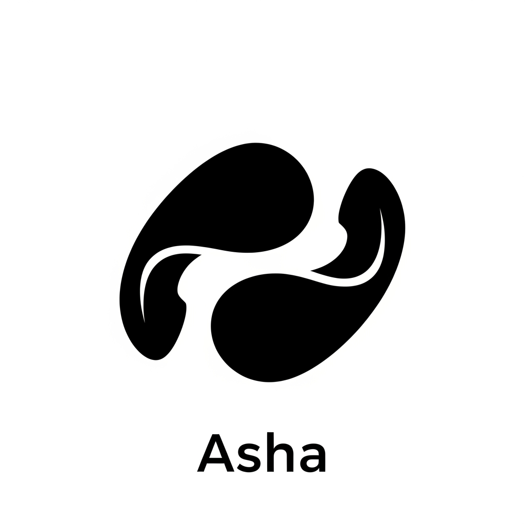 AI Design for Create a sophisticated logo symbol for Asha, an AI voice receptionist.
Design two soft organic forms that flow into one another, representing an ongoing conversation between a business and a customer. The shapes should subtly suggest dialogue exchange without literally becoming speech bubbles.
Visual structure:
• Two interconnected pill-like forms
• Smooth continuous geometry
• Flowing inward and outward movement
• Elegant negative space between shapes
• Slight resemblance to a phone receiver silhouette when viewed abstractly
• Balanced visual weight
• Instantly recognizable in monochrome
Brand personality:
• Warm
• Helpful
• Responsive
• Human
• Trustworthy
• Professional
Design language:
• Scandinavian minimalism
• Modern SaaS branding
• Clean vector construction
• Strong silhouette
• Optimized for app icon, favicon, and navigation bar use
Color:
• Solid black on white
Avoid:
speech bubbles, chatbot icons, robot imagery, AI clichés, brains, circuits, sparkles, microphones, headsets, mascots
Generate only the standalone symbol.