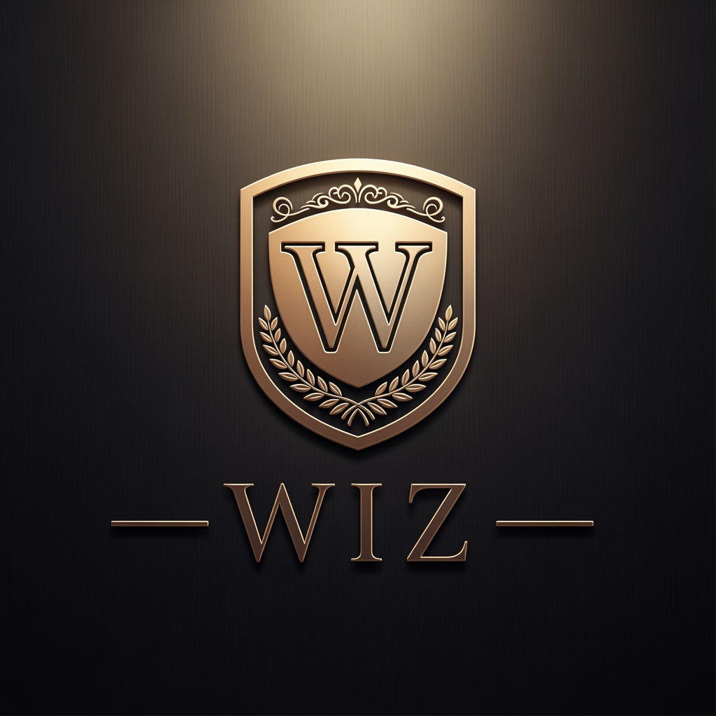 AI Design for WIZ is the company name make a nice luxury logo