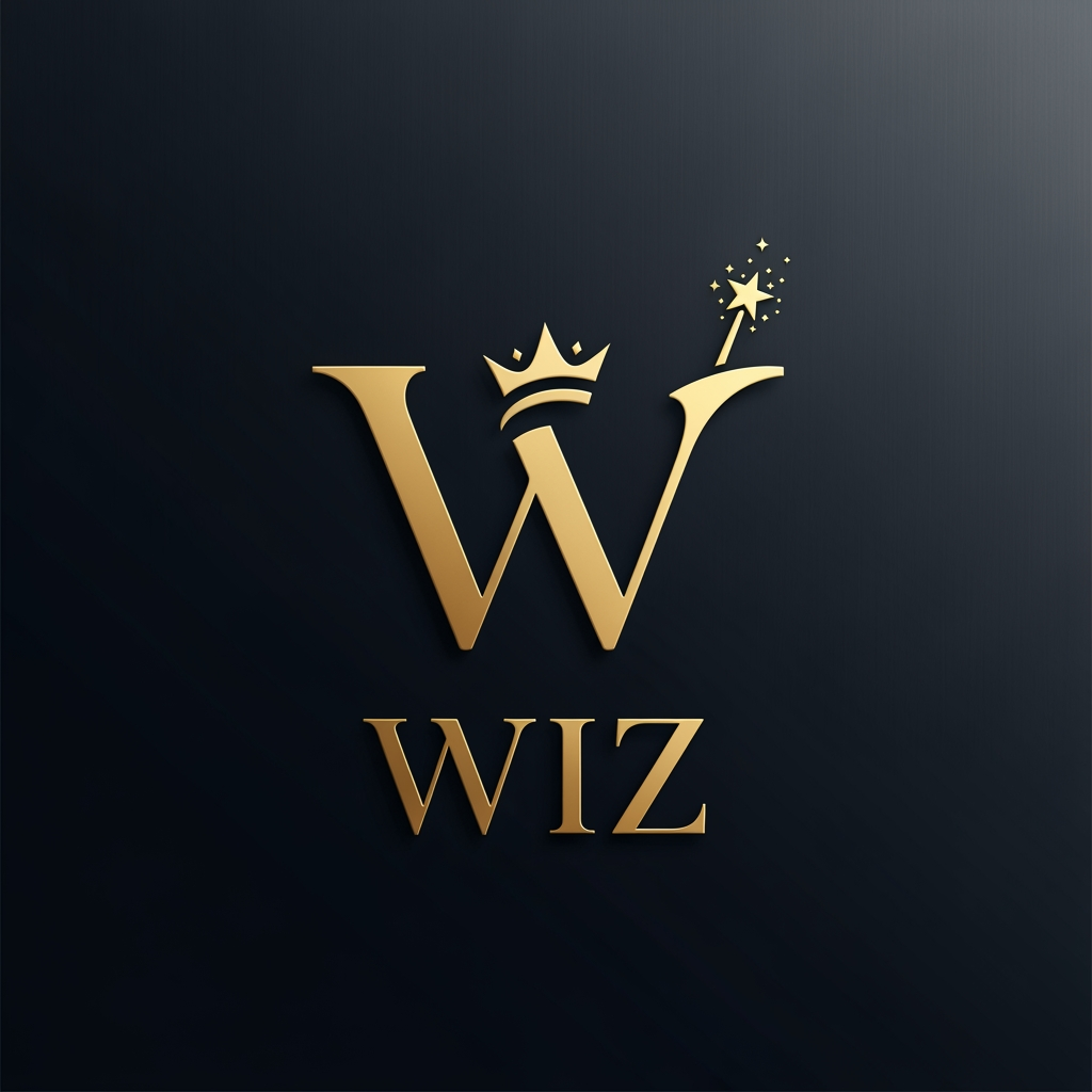 AI Design for WIZ is the company name make a nice luxury logo