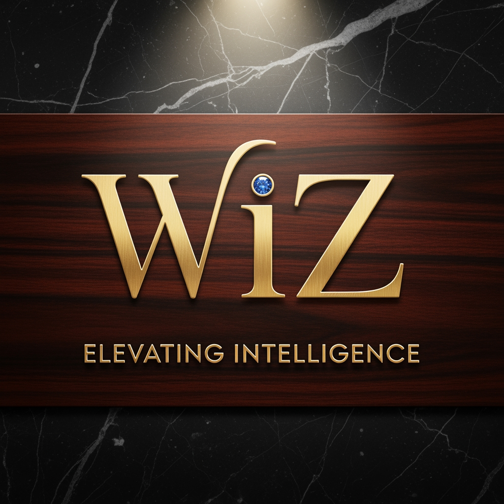 AI Design for WIZ is the company name make a nice luxury logo