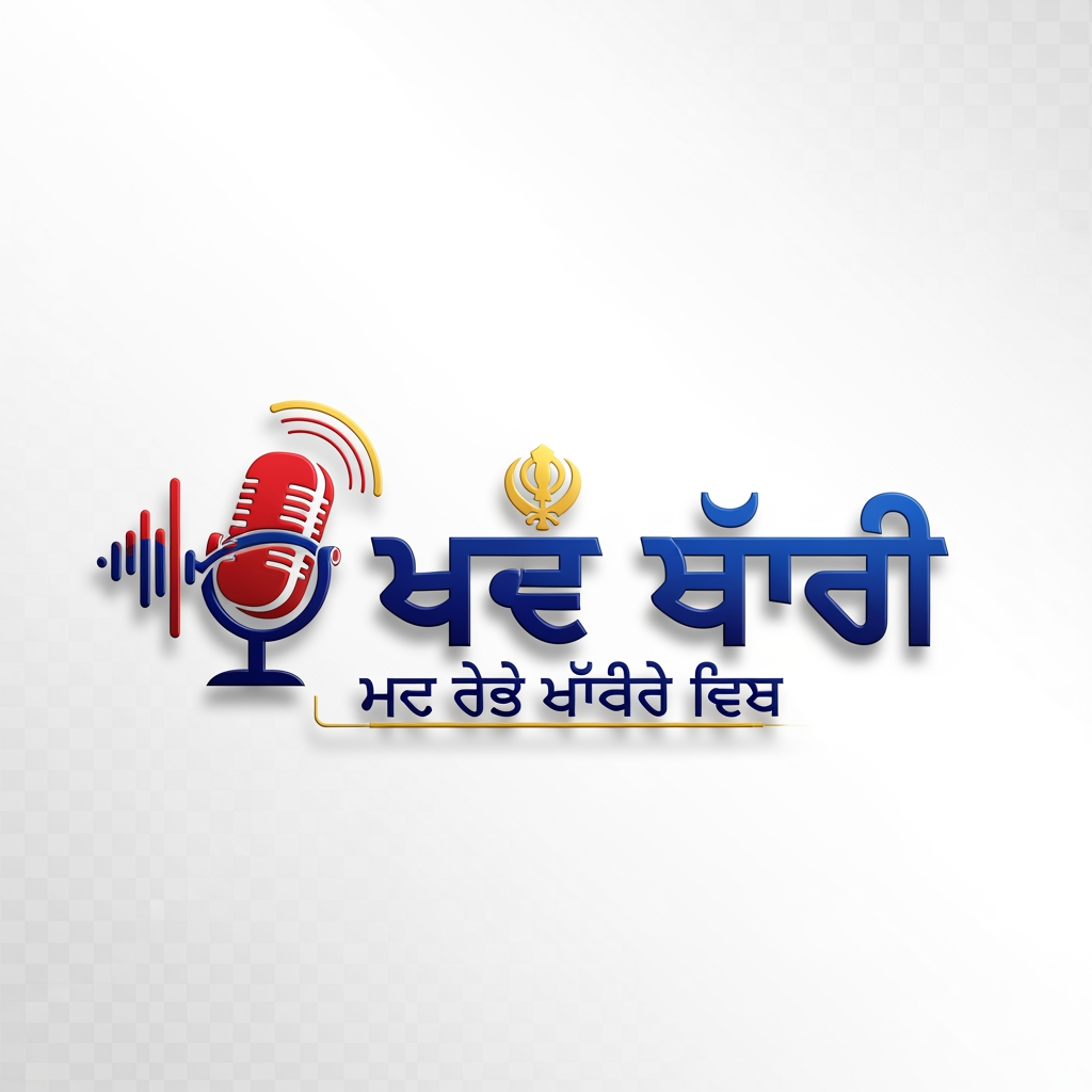 AI Design for Design a modern, premium, and professional news-media logo for "ਪੰਜਾਬੀ ਸਰਗਰਮੀਆਂ" with the tagline "ਹੱਕ ਸੱਚ ਦੀ ਆਵਾਜ਼". Create a bold and trustworthy identity representing truth, journalism, public awareness, and Punjabi culture. Use a sleek microphone, sound wave, or news emblem integrated with elegant Punjabi typography. Color palette: deep red, royal blue, white, and gold accents for credibility and authority. Minimalist yet powerful design, clean vector style, sharp lines, balanced composition, modern broadcast-news branding, high-end media network appearance. Include subtle Punjab-inspired elements without clutter. Suitable for YouTube, social media, website, and TV news branding. Ultra-high resolution, transparent background, professional corporate logo, timeless and memorable, premium 3D lighting effects, crisp details, award-winning graphic design quality.