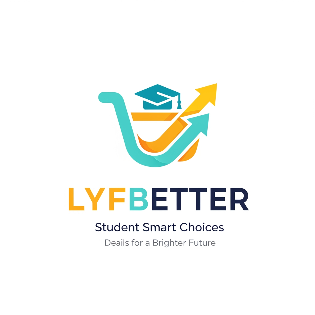 AI Design for i want to create a logo for my landing page which is about helping student find theur choices of the products they buy online and help them get their best deals . THE NAME OF MY LANDING PAGE IS LYFBETTER