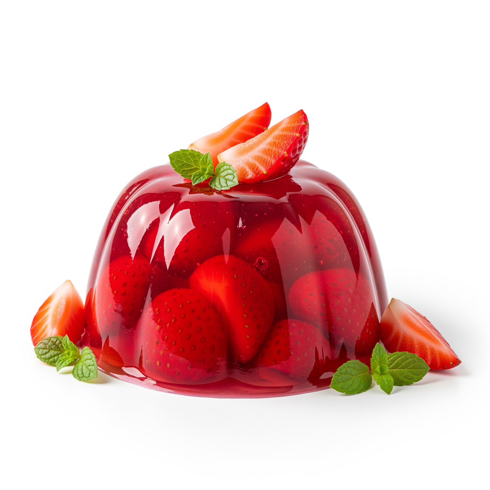 AI Design for Fresh strawberry jelly isolated on white background