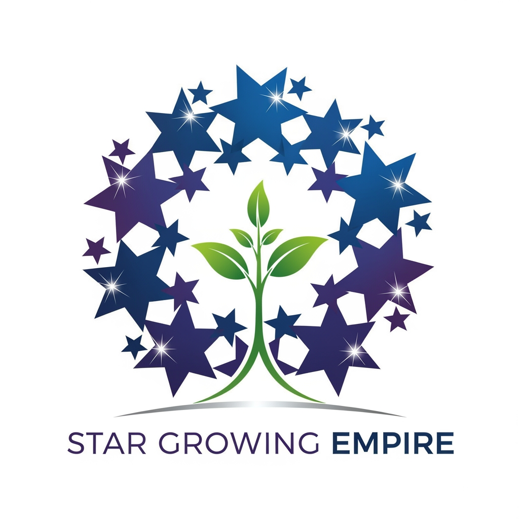 AI Design for star growing empire create logo for this