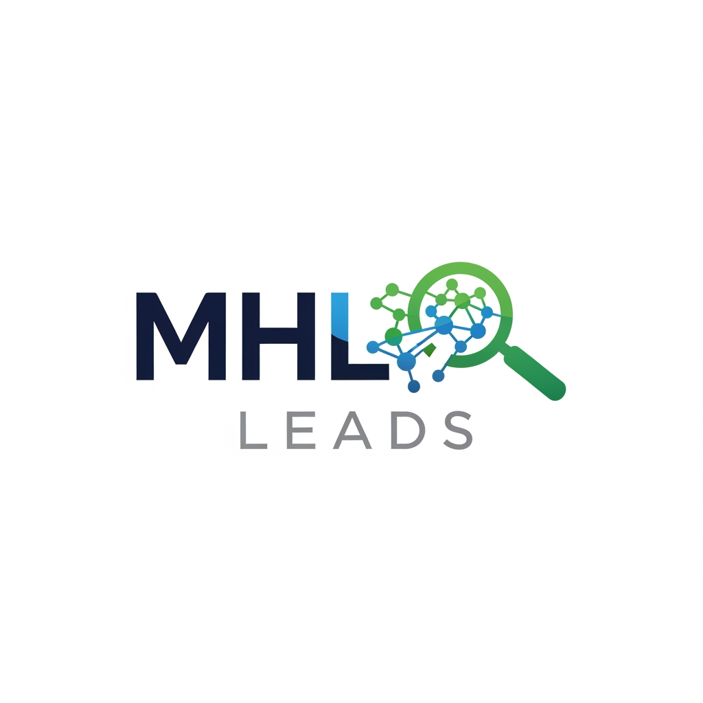 AI Design for create a crm logo which is name as mhleads,