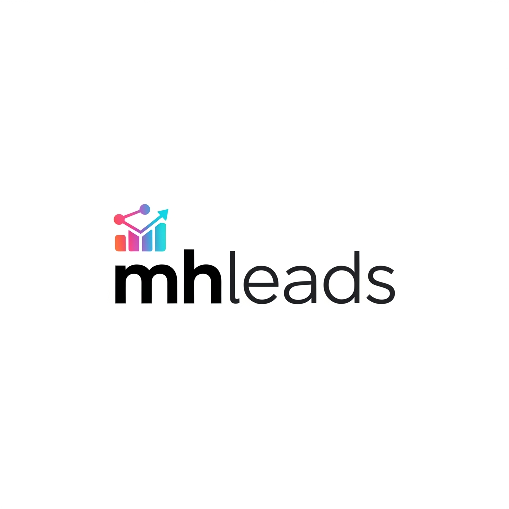 AI Design for create a crm logo which is name as mhleads,