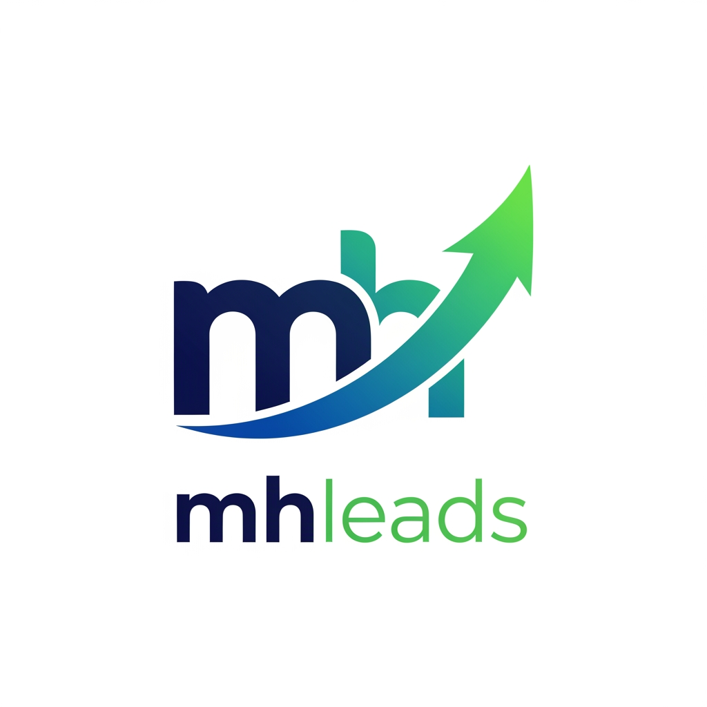 AI Design for create a crm logo which is name as mhleads,