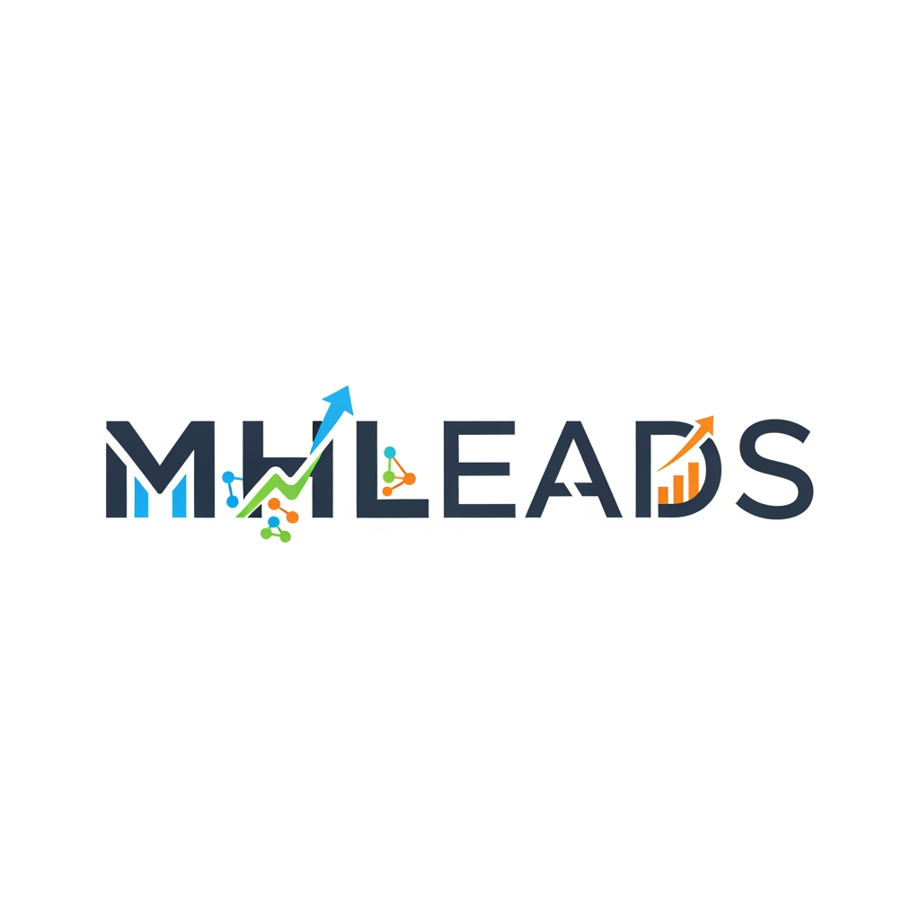 AI Design for create a crm logo which is name as mhleads,