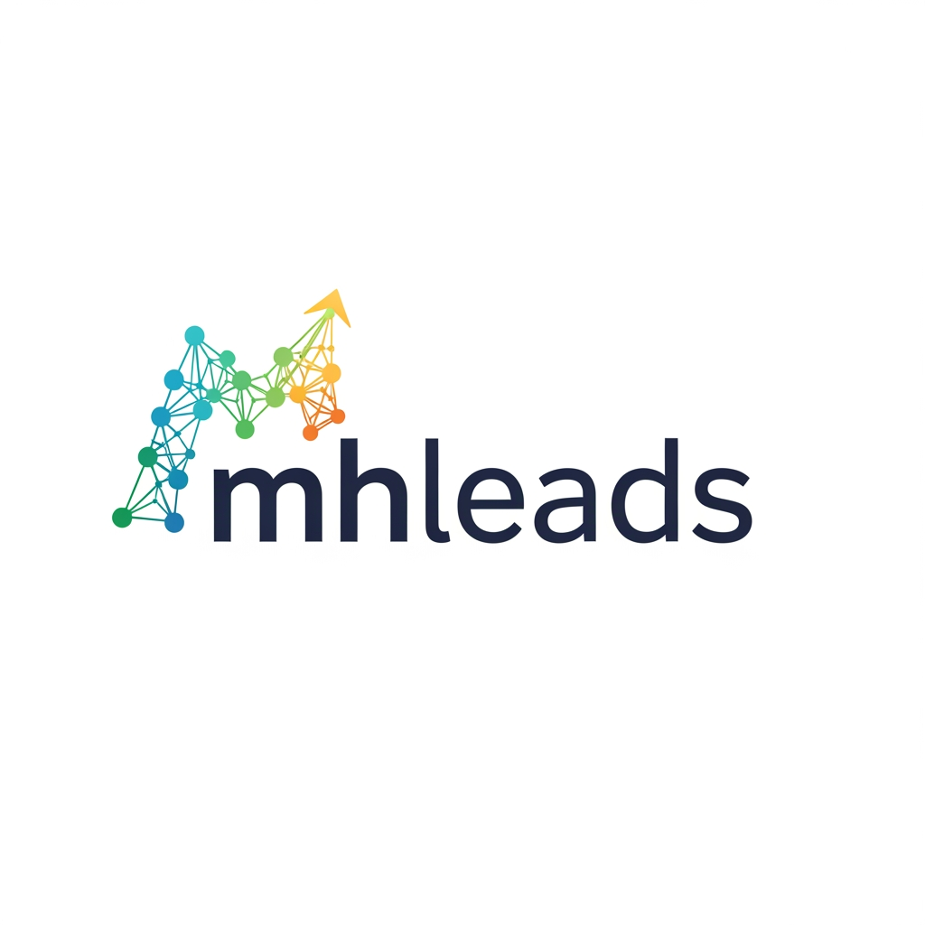 AI Design for create a crm logo which is name as mhleads,
