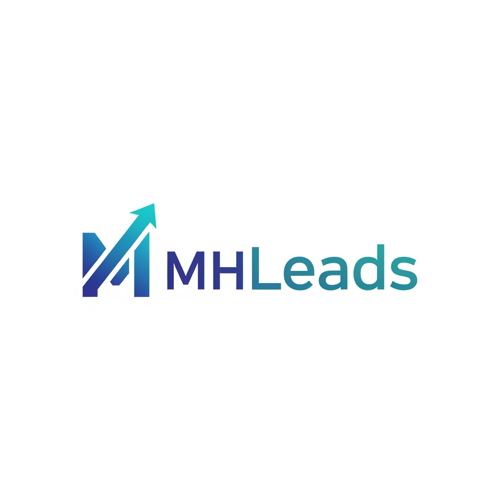 AI Design for create a crm logo which is name as mhleads,
