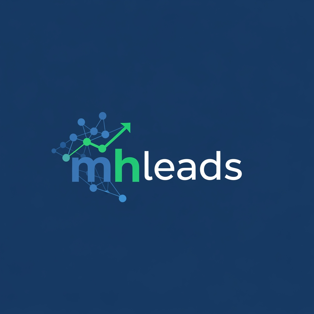 AI Design for create a crm logo which is name as mhleads,